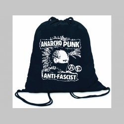 Anarcho Punk Antifascist  ľahké sťahovacie vrecko ( batôžtek / vak ) s čiernou šnúrkou, 100% bavlna 100 g/m2, rozmery cca. 37 x 41 cm